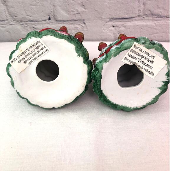 J.T.S. International Co VTG 90's Christmas Tree Tealight Candle Holder Set of 2 - Picture 8 of 9
